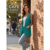 image:imagePrinStory Sleeveless Vest for Women Summer Lightweight Casual Open Front Irregular Hem Cardigans with Pockets S3XLEmerald Blue