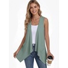 image:imagePrinStory Sleeveless Vest for Women Summer Lightweight Casual Open Front Irregular Hem Cardigans with Pockets S3XLHaze Blue