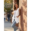 image:imagePrinStory Sleeveless Vest for Women Summer Lightweight Casual Open Front Irregular Hem Cardigans with Pockets S3XLWhite