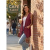 image:imagePrinStory Sleeveless Vest for Women Summer Lightweight Casual Open Front Irregular Hem Cardigans with Pockets S3XLWine Red
