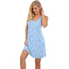 image:imagePrinStory Women Sleeveless Nightgowns Racerback Sleepdress Cotton Sleepwear for WomenA01 Fp Daisy Blue
