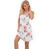 image:imagePrinStory Women Sleeveless Nightgowns Racerback Sleepdress Cotton Sleepwear for WomenA07 Fp White