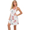 image:imagePrinStory Women Sleeveless Nightgowns Racerback Sleepdress Cotton Sleepwear for WomenA07 Fp White