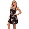 image:imagePrinStory Women Sleeveless Nightgowns Racerback Sleepdress Cotton Sleepwear for WomenA08 Fp Rose Black