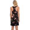 image:imagePrinStory Women Sleeveless Nightgowns Racerback Sleepdress Cotton Sleepwear for WomenFp Rose Black