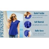 image:imagePrinStory Women Summer Tunic Tops Casual V Neck Ruffle Short Sleeve Knit Shirts Blouse