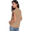 image:imagePrinStory Womens Cap Sleeve Tops Summer Casual Crew Neck Loose Fit Knit Lightweight Sweater Pullover Top