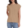 image:imagePrinStory Womens Cap Sleeve Tops Summer Casual Crew Neck Loose Fit Knit Lightweight Sweater Pullover Top