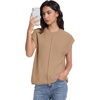 image:imagePrinStory Womens Cap Sleeve Tops Summer Casual Crew Neck Loose Fit Knit Lightweight Sweater Pullover Top