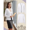 image:imagePrinStory Womens Cardigan Sweaters Long Sleeve Casual Button Down VNeck Open Front Hollow Lightweight Knit Clothes 202602white