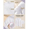 image:imagePrinStory Womens Cardigan Sweaters Long Sleeve Casual Button Down VNeck Open Front Hollow Lightweight Knit Clothes 202602white