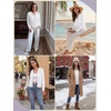 image:imagePrinStory Womens Cardigan Sweaters Long Sleeve Casual Button Down VNeck Open Front Hollow Lightweight Knit Clothes 202602white