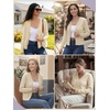 image:imagePrinStory Womens Cardigan Sweaters Long Sleeve Casual Button Down VNeck Open Front Hollow Lightweight Knit Clothes 202603oatmeal