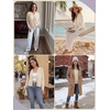 image:imagePrinStory Womens Cardigan Sweaters Long Sleeve Casual Button Down VNeck Open Front Hollow Lightweight Knit Clothes 202603oatmeal