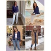 image:imagePrinStory Womens Cardigan Sweaters Long Sleeve Casual Button Down VNeck Open Front Hollow Lightweight Knit Clothes 202604navy Blue