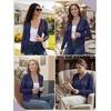 image:imagePrinStory Womens Cardigan Sweaters Long Sleeve Casual Button Down VNeck Open Front Hollow Lightweight Knit Clothes 202604navy Blue