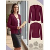 image:imagePrinStory Womens Cardigan Sweaters Long Sleeve Casual Button Down VNeck Open Front Hollow Lightweight Knit Clothes 202605wine Red