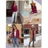 image:imagePrinStory Womens Cardigan Sweaters Long Sleeve Casual Button Down VNeck Open Front Hollow Lightweight Knit Clothes 202605wine Red