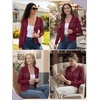 image:imagePrinStory Womens Cardigan Sweaters Long Sleeve Casual Button Down VNeck Open Front Hollow Lightweight Knit Clothes 202605wine Red