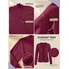 image:imagePrinStory Womens Cardigan Sweaters Long Sleeve Casual Button Down VNeck Open Front Hollow Lightweight Knit Clothes 202605wine Red