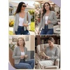 image:imagePrinStory Womens Cardigan Sweaters Long Sleeve Casual Button Down VNeck Open Front Hollow Lightweight Knit Clothes 202607light Gray