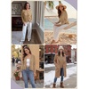 image:imagePrinStory Womens Cardigan Sweaters Long Sleeve Casual Button Down VNeck Open Front Hollow Lightweight Knit Clothes 202608khaki