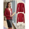 image:imagePrinStory Womens Cardigan Sweaters Long Sleeve Casual Button Down VNeck Open Front Hollow Lightweight Knit Clothes 202610red