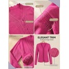 image:imagePrinStory Womens Cardigan Sweaters Long Sleeve Casual Button Down VNeck Open Front Hollow Lightweight Knit Clothes 202611hot Pink