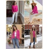 image:imagePrinStory Womens Cardigan Sweaters Long Sleeve Casual Button Down VNeck Open Front Hollow Lightweight Knit Clothes 202611hot Pink