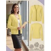 image:imagePrinStory Womens Cardigan Sweaters Long Sleeve Casual Button Down VNeck Open Front Hollow Lightweight Knit Clothes 202612cheese Yellow