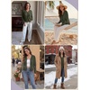 image:imagePrinStory Womens Cardigan Sweaters Long Sleeve Casual Button Down VNeck Open Front Hollow Lightweight Knit Clothes 202613army Green