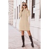 image:imagePrinStory Womens Casual Dresses  Fall Winter Long Sleeve Half Zip V Neck Pullover Tunic Sweatshirt Dress with Pockets S2XL02beige