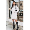 image:imagePrinStory Womens Casual Dresses  Fall Winter Long Sleeve Half Zip V Neck Pullover Tunic Sweatshirt Dress with Pockets S2XL03white