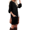 image:imagePrinStory Womens Casual Sweater Dresses Fall Winter Crewneck Loose Fit Pullover Tunic Dress with Side Pockets for Work S4XLA00black