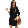 image:imagePrinStory Womens Casual Sweater Dresses Fall Winter Crewneck Loose Fit Pullover Tunic Dress with Side Pockets for Work S4XLA00black