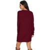 image:imagePrinStory Womens Casual Sweater Dresses Fall Winter Crewneck Loose Fit Pullover Tunic Dress with Side Pockets for Work S4XLA01wine Red