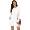 image:imagePrinStory Womens Casual Sweater Dresses Fall Winter Crewneck Loose Fit Pullover Tunic Dress with Side Pockets for Work S4XLA02white