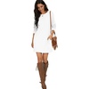 image:imagePrinStory Womens Casual Sweater Dresses Fall Winter Crewneck Loose Fit Pullover Tunic Dress with Side Pockets for Work S4XLA02white