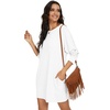 image:imagePrinStory Womens Casual Sweater Dresses Fall Winter Crewneck Loose Fit Pullover Tunic Dress with Side Pockets for Work S4XLA02white