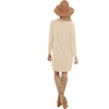 image:imagePrinStory Womens Casual Sweater Dresses Fall Winter Crewneck Loose Fit Pullover Tunic Dress with Side Pockets for Work S4XLA03vg Beige
