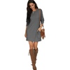 image:imagePrinStory Womens Casual Sweater Dresses Fall Winter Crewneck Loose Fit Pullover Tunic Dress with Side Pockets for Work S4XLA04dark Gray