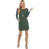 image:imagePrinStory Womens Casual Sweater Dresses Fall Winter Crewneck Loose Fit Pullover Tunic Dress with Side Pockets for Work S4XLA05fp Vg Green