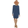 image:imagePrinStory Womens Casual Sweater Dresses Fall Winter Crewneck Loose Fit Pullover Tunic Dress with Side Pockets for Work S4XLA06fp Vg Blue