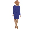 image:imagePrinStory Womens Casual Sweater Dresses Fall Winter Crewneck Loose Fit Pullover Tunic Dress with Side Pockets for Work S4XLA07fp Vg Royal Blue