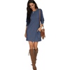 image:imagePrinStory Womens Casual Sweater Dresses Fall Winter Crewneck Loose Fit Pullover Tunic Dress with Side Pockets for Work S4XLA08fp Vg Navy Blue