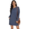image:imagePrinStory Womens Casual Sweater Dresses Fall Winter Crewneck Loose Fit Pullover Tunic Dress with Side Pockets for Work S4XLA08fp Vg Navy Blue
