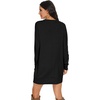 image:imagePrinStory Womens Casual Sweater Dresses Fall Winter Crewneck Loose Fit Pullover Tunic Dress with Side Pockets for Work S4XLA30black Square Flower