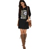 image:imagePrinStory Womens Casual Sweater Dresses Fall Winter Crewneck Loose Fit Pullover Tunic Dress with Side Pockets for Work S4XLA30black Square Flower