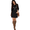 image:imagePrinStory Womens Casual Sweater Dresses Fall Winter Crewneck Loose Fit Pullover Tunic Dress with Side Pockets for Work S4XLA31black Oxhead