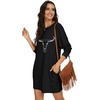 image:imagePrinStory Womens Casual Sweater Dresses Fall Winter Crewneck Loose Fit Pullover Tunic Dress with Side Pockets for Work S4XLA31black Oxhead